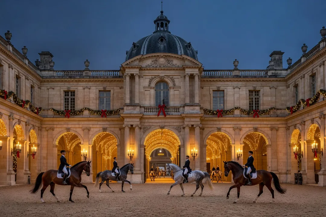 Les Grandes Ecuries de Chantilly, lieu du spectacle equestre de Noel